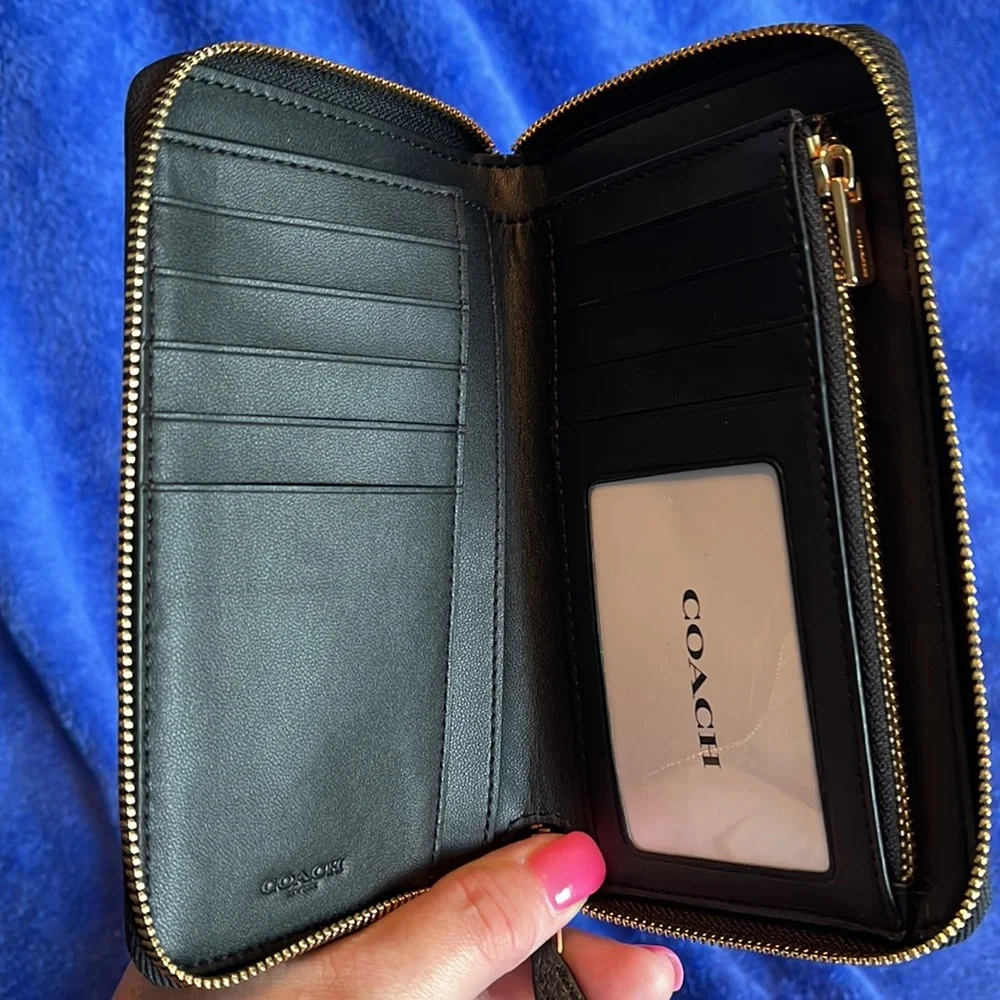 NWT COACH C7442 Medium Id Zip Around Wallet Tiger Print - Picture 5 of 9